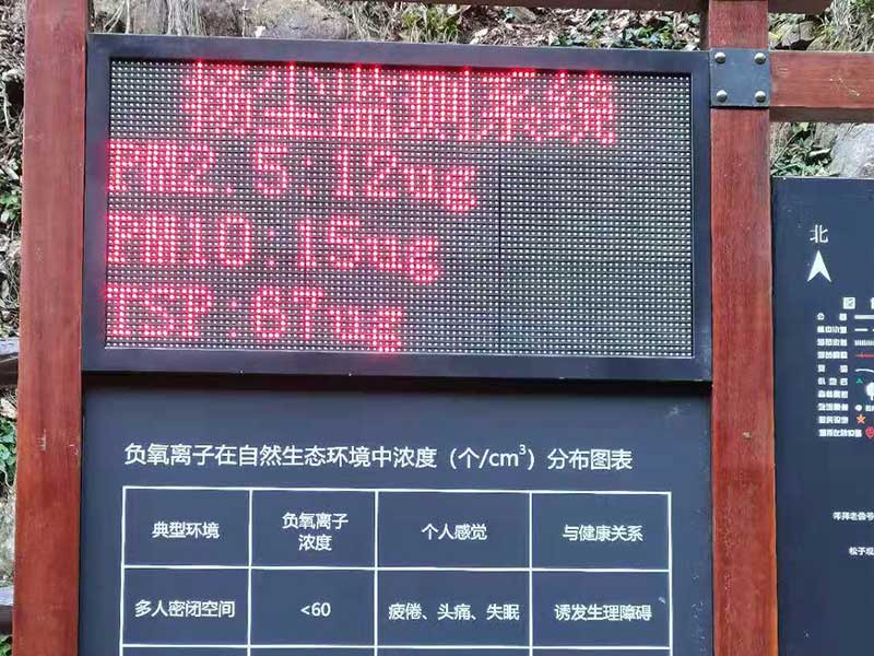 安徽萬佛山景區(qū)負(fù)氧離子監(jiān)測系統(tǒng)安裝完畢